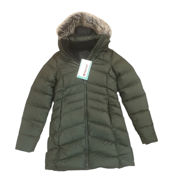 Marmot‎ Womens XS Montreal 700 Fill Power Down Parka Jacket Coat Nori Green NEW - Picture 1 of 4